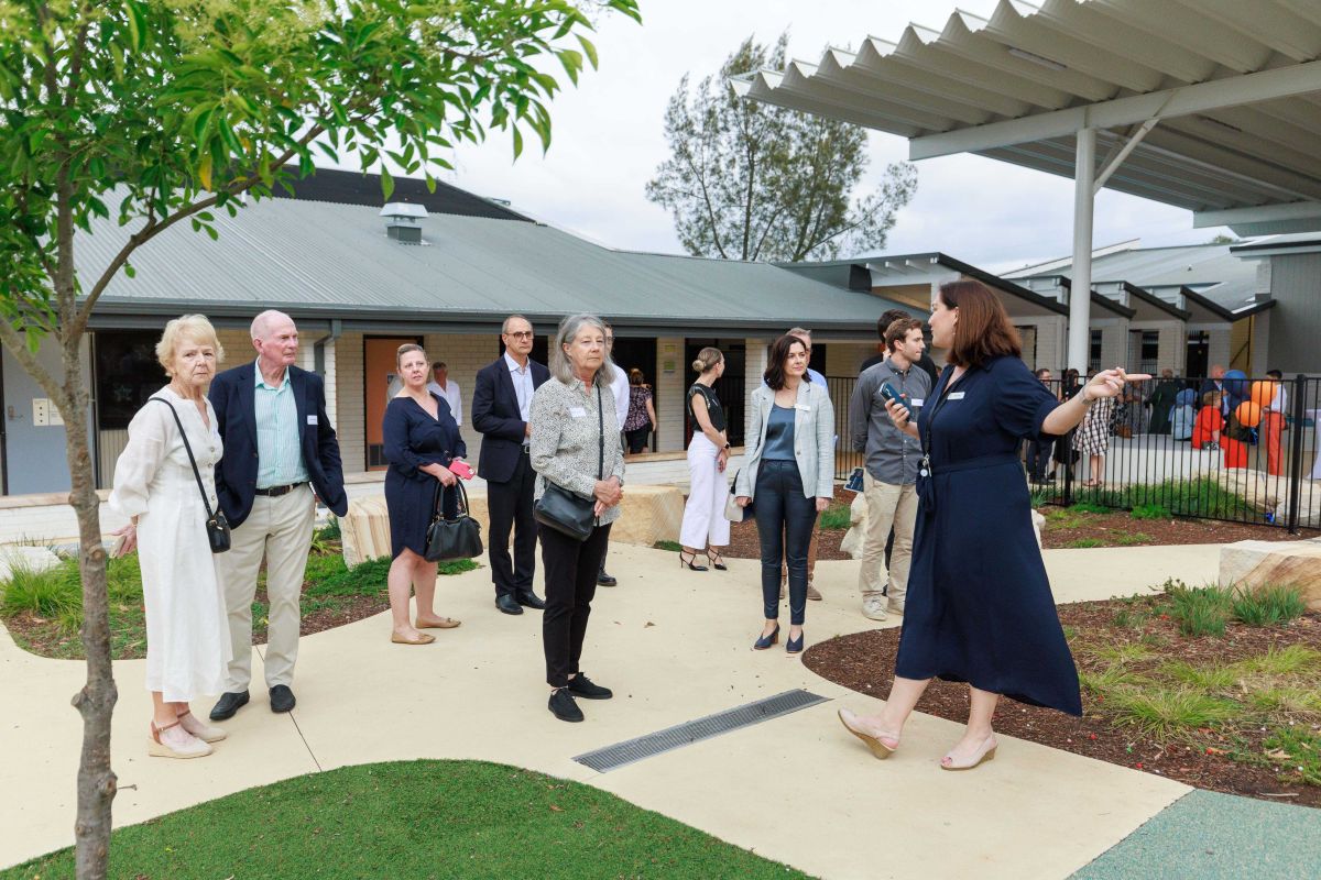 Principal Anna Brady taking guests on a tour of Aspect Vern Barnett School
